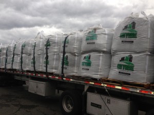 Large sacks of CityMix brand lightweight concrete additive